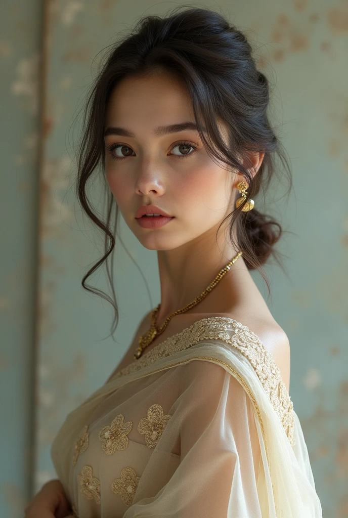 A Russian in thin saree