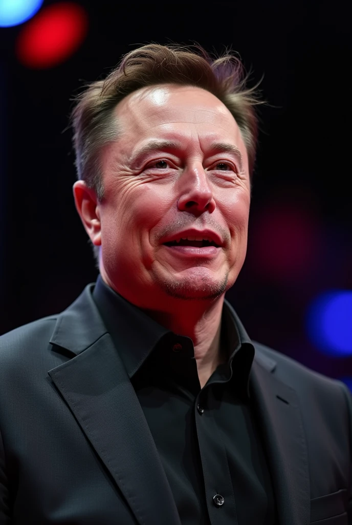 RAW surreal photo of Musk speaking on Ted Show,uhd,8k,Close-up portrait,Photography style
