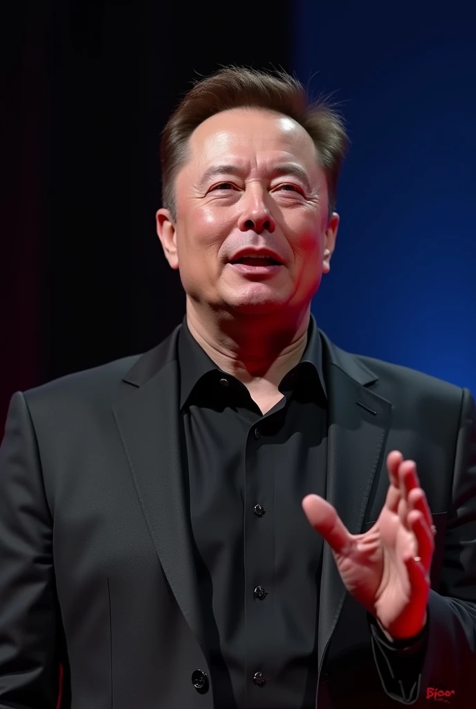 RAW surreal photo of Musk speaking on Ted Show,uhd,8k,Close-up portrait,Photography style