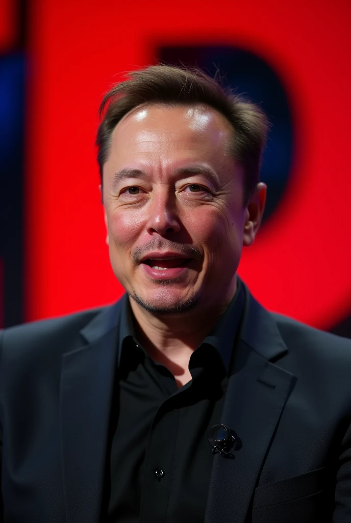 RAW surreal photo of Musk speaking on Ted Show,uhd,8k,Close-up portrait,Photography style