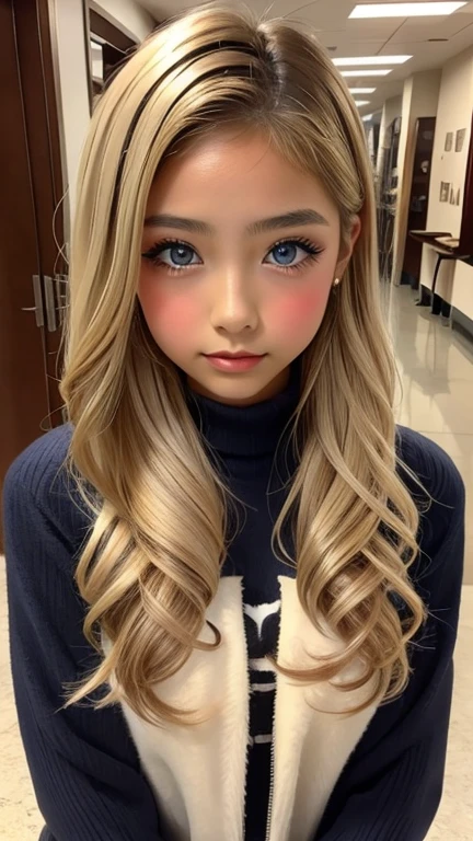 Gal Makeup、middle School girls、blonde