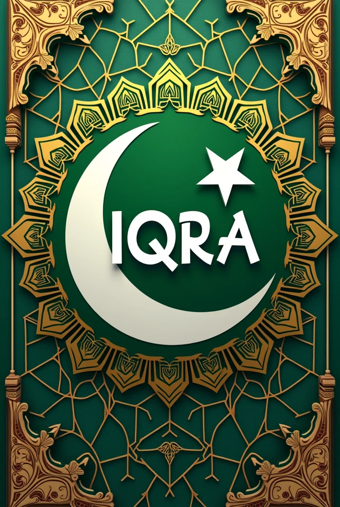 Make a display picture for Pakistan independence day from name Iqra on it