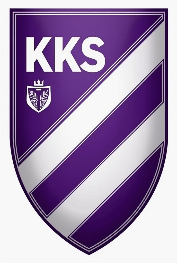 football crest in which the main colors will be purple and the inscription in the middle will be "KKS Maciejew"

