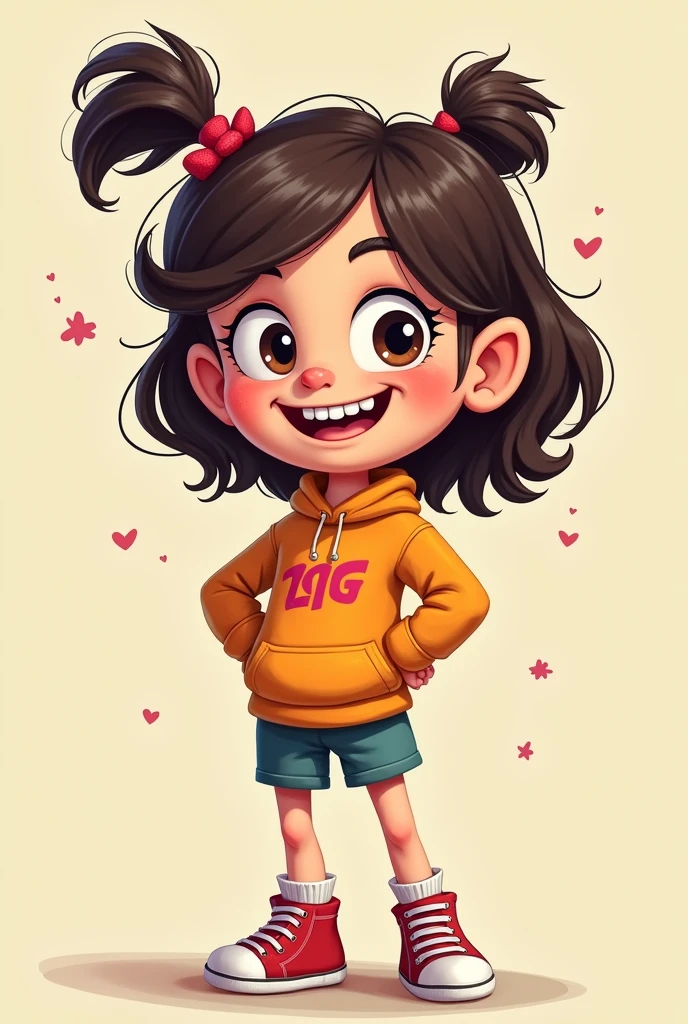 Generate a photo of Mabel from Gravity fall without clothes like in the show itself