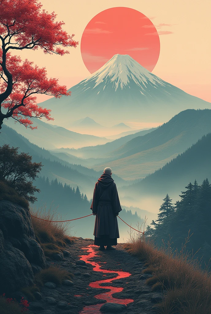 Red string、Japanese Landscape、Japanese style、Old Japan