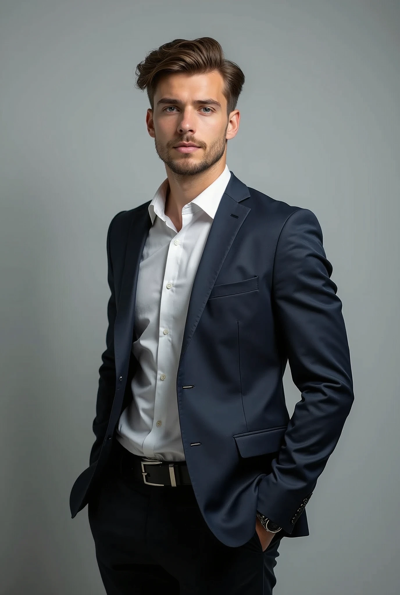 19 years men single person professional photo grey background
