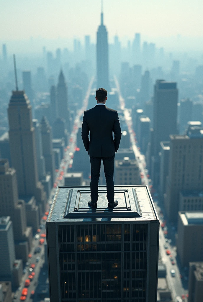Man on top of building 


