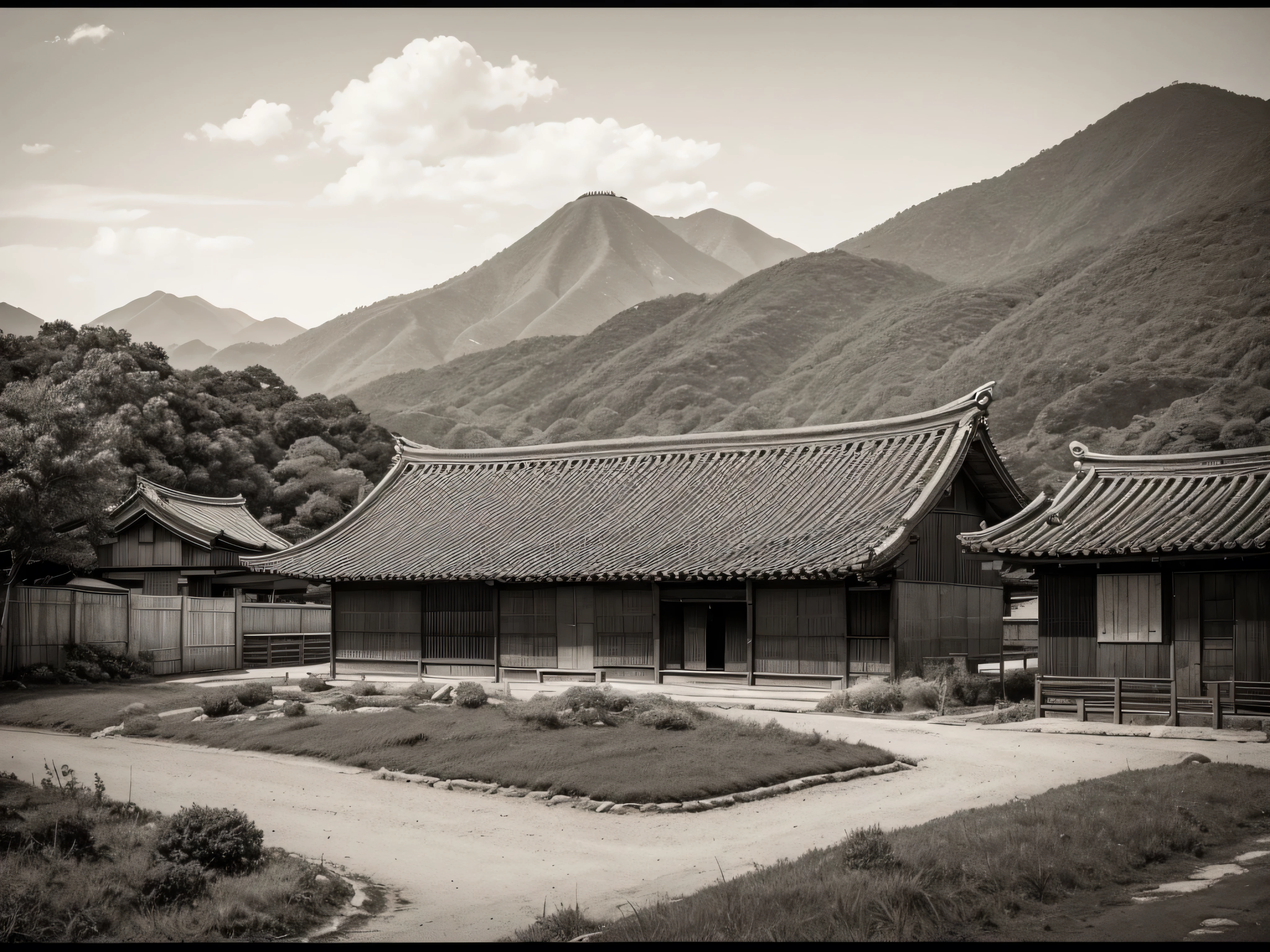 Rural scenery in the Edo period Color:Black and White