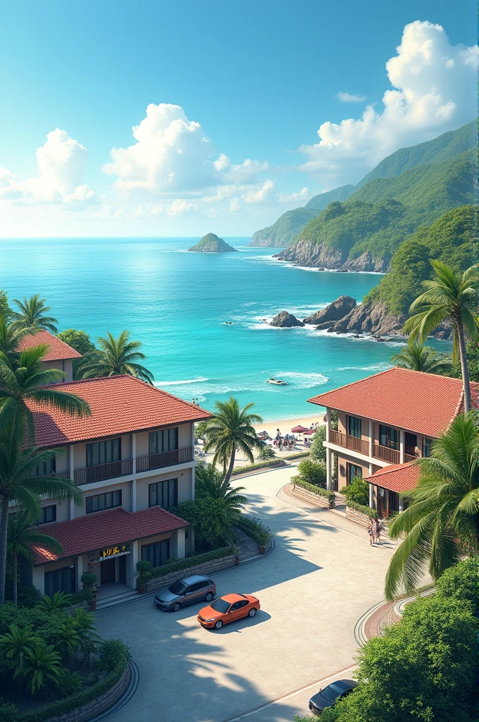 PJ Hostel is a beautiful hotel with a large parking lot, located next to the sea.