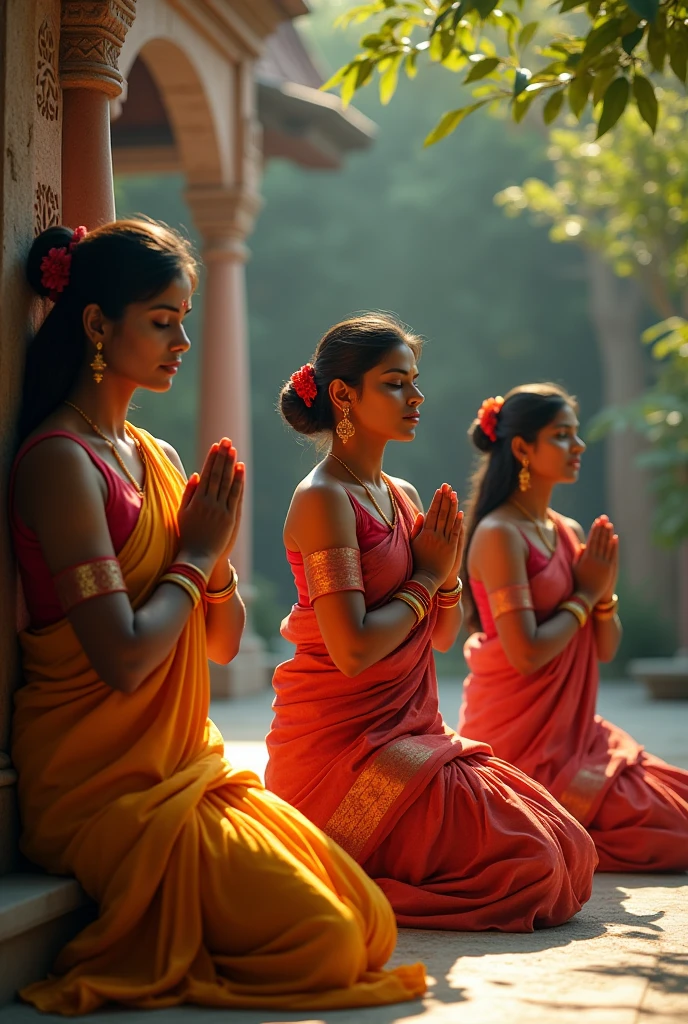 Indian Pooja making Girls Bikini Dress Photo