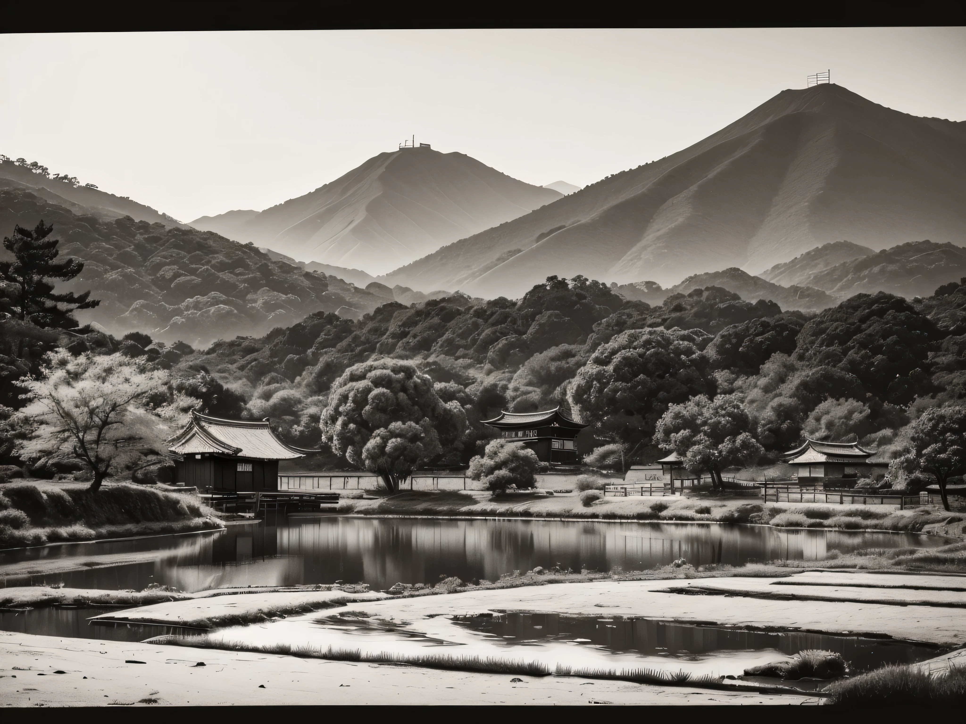 Rural scenery in the Edo period Color:Black and White
