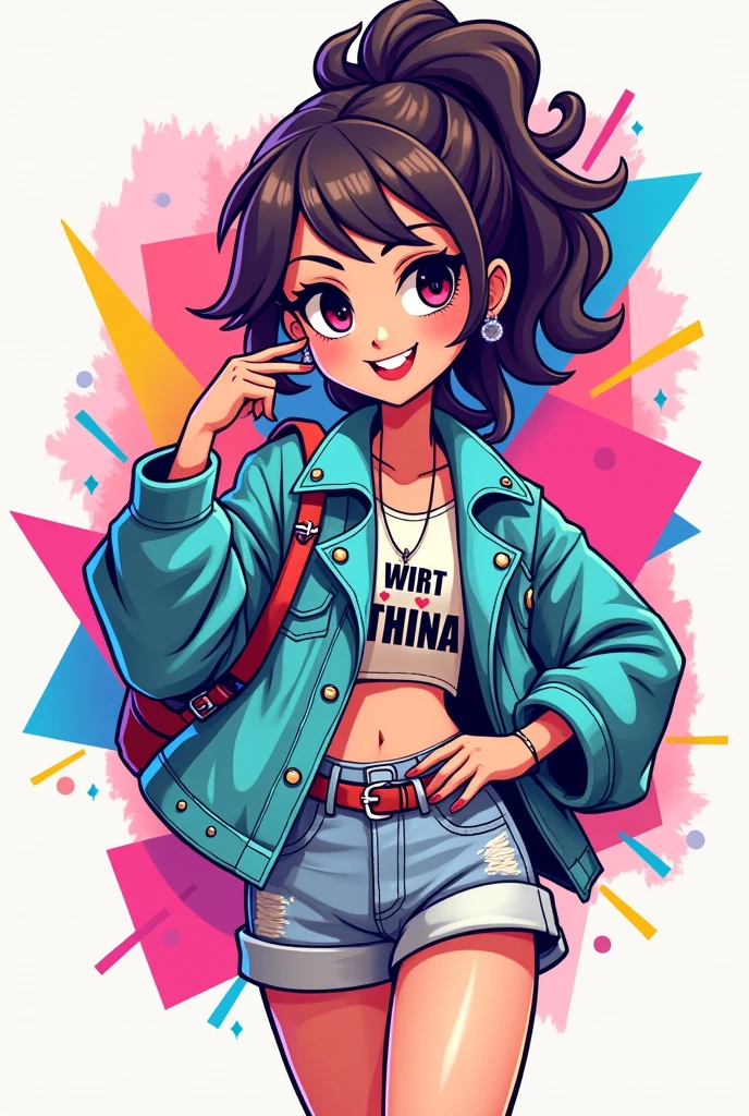Generate a picture logo for my thrift brands name thrift with ruthina with an Anime custom character