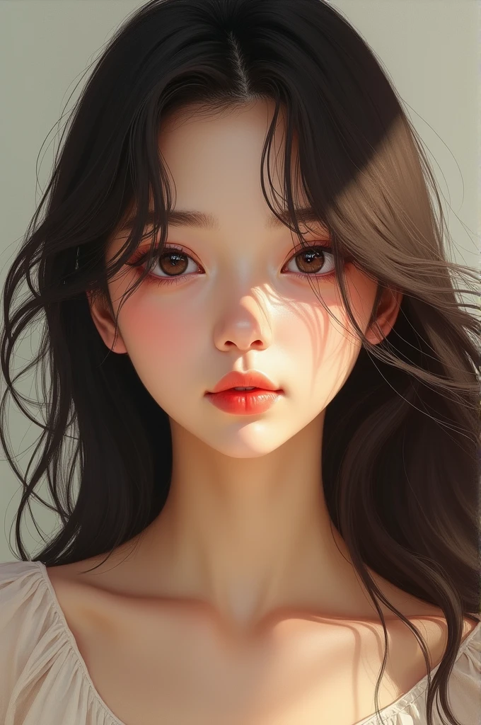 choi seungcheol's sister who's younger by three years, resembles him slightly, has long hair and pretty eyes.