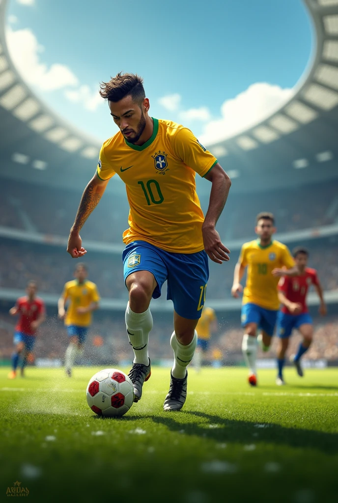 Neymar playing a football