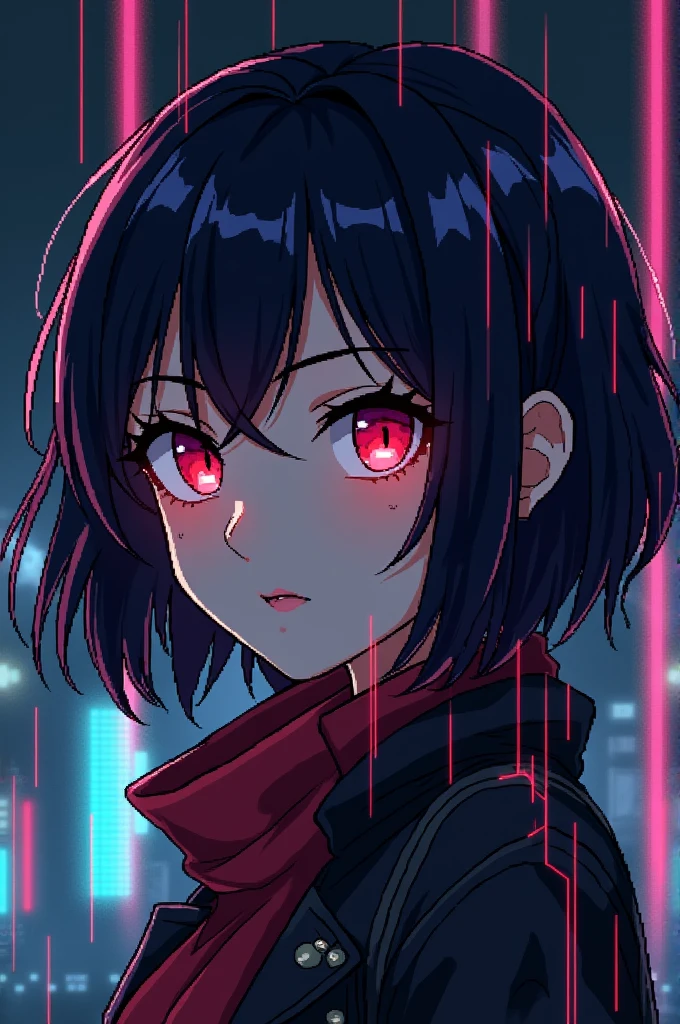 anime girl Kozuki Hiyori ; pixel art, in style of pixelart, 8bit, cyberpunk, digital art,
wireframe mesh, high contrast, dark background, retrofuturistic, space
glowing neon lights, close up, portrait