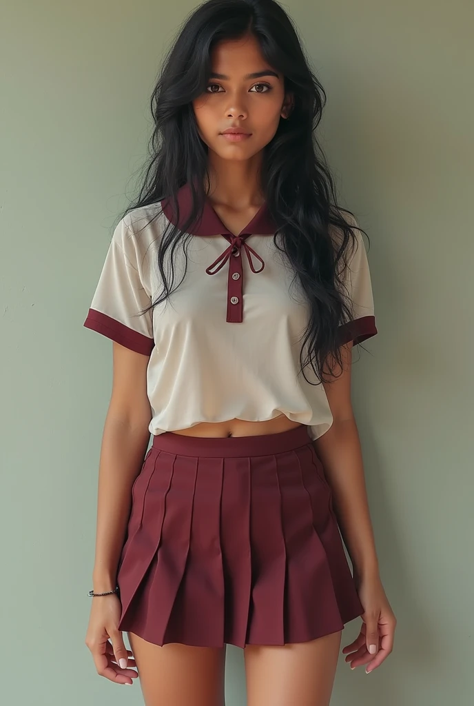 Indian hot school girl in transparent school uniform with skirt and shirt tits larger than a football  and fair in skin 