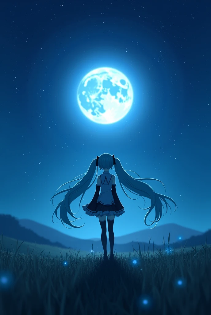 Hatsune miku watching the moon