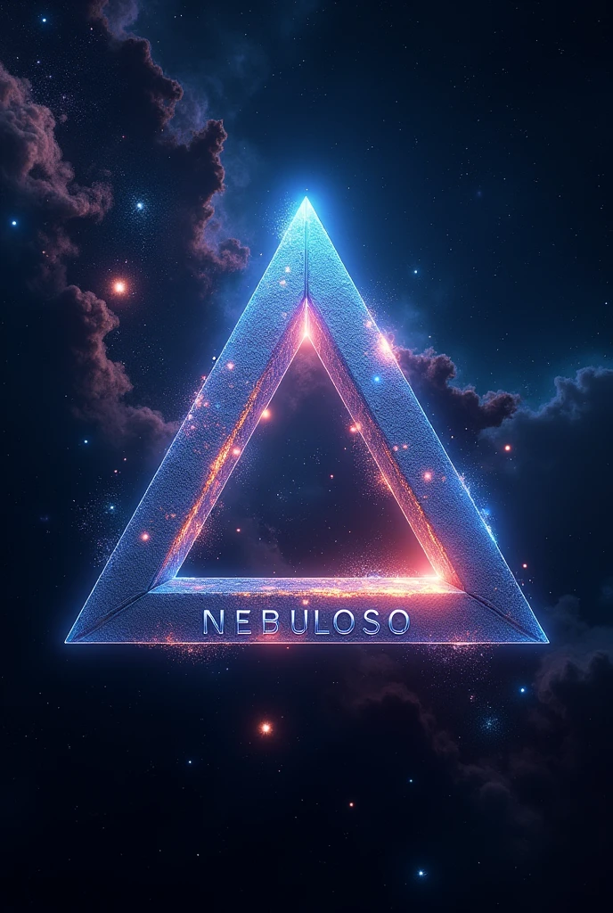 logotype "LINK TO NEBULOSO" 8k with triangle and universe 