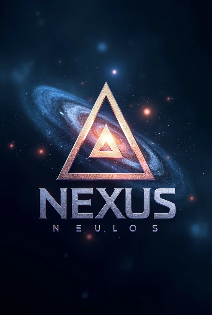 Logo with words "nexus""nebulous", 8k with triangle and universe everything that has to do with the universe 