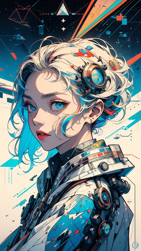 (((masterpiece, highest quality))),(((solo:1.2))),(((1girl:1.2))),32k wallpaper, very detailed, poster, vintage science fiction,(((((geometric cinematic movie poster))))), (bauhaus), shape,(((abstract))),(mid century modern),movie poster,(((((portfolio))))),(((((Close-up))))),(((((bust up))))),((((more various angle)))),(((highlight))),Vast landscape,((((heterochromia)))),(((complete. detailed face))),(((Extremely talented))),(((most complecated machine))),Colorful color scheme