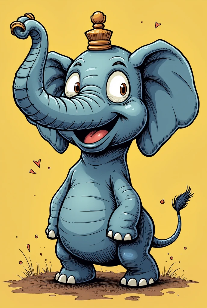 Chess pieces drawn. a comic. Characters.
elephant