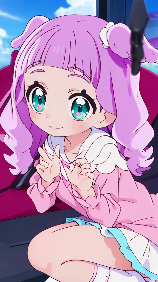 (8k、Ultra-high resolution、Highest quality、Ultra-high resolution、Official Art:1.5,Official Art),(Watching the audience), alone, smile, ((Pink Knee Socks)),Beautiful Hair, Beautiful Face, Beautiful and beautiful eyes, Beautiful clavicle, Beautiful body, Beautiful legs, Beautiful fingers,
(Beautiful views),smile),((front:1.5)), Bangs straight,blue sky,El-chan (Hirogaru Sky! Precure),(((Cute official uniform))),low length,(((I can see your dick))),((A penis with protruding veins)),((Showing off his dick)),(((smile))),((Extremely thick uncut penis:1.5/Beautiful big)),(squatting,open legs),medium bust,