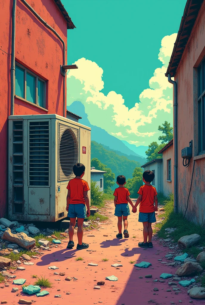 Forgot to turn off the air conditioner Environmental destruction Children future pop