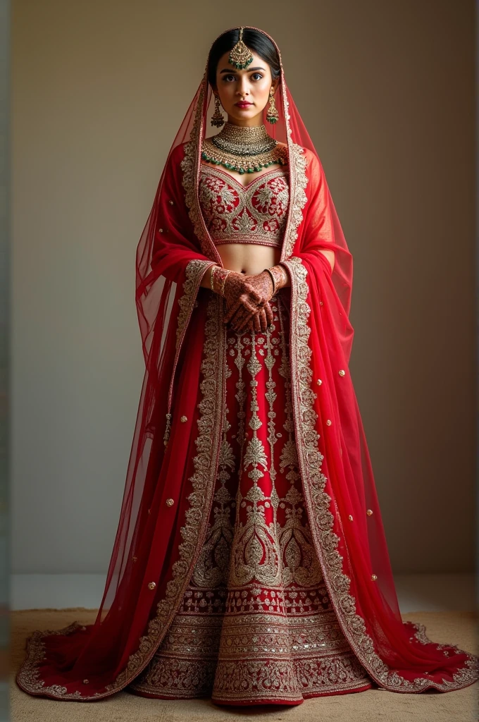 full body shot of Pakistani bride