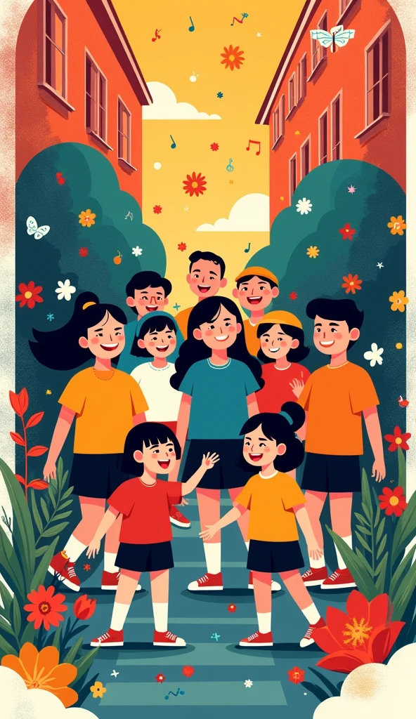 Junior high school cultural festival poster。Chorus as a theme。