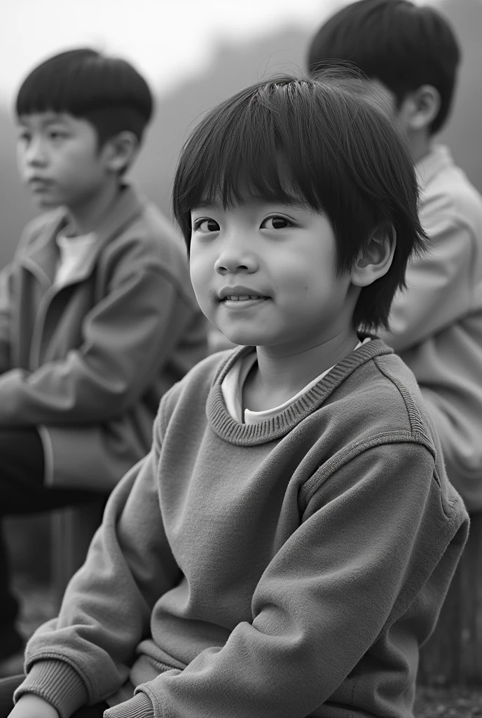 primary school Japan Group photo Black and White Photography