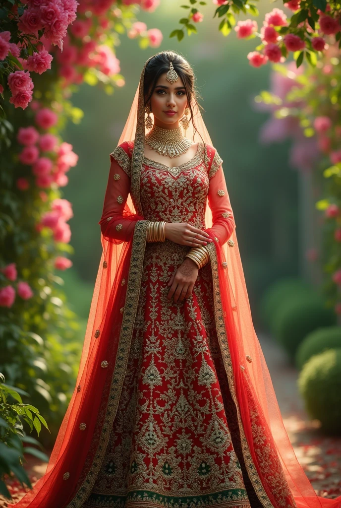 full body shot of Pakistani bride