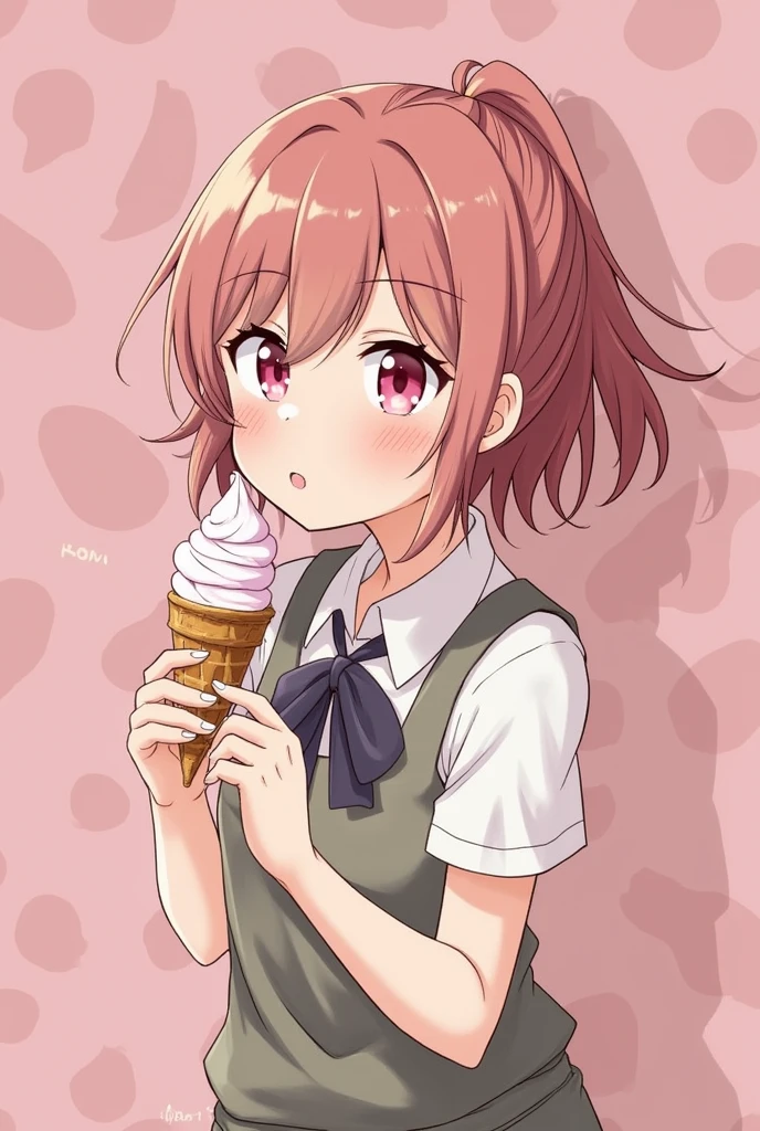 Horny anime girl sucking on ice cream