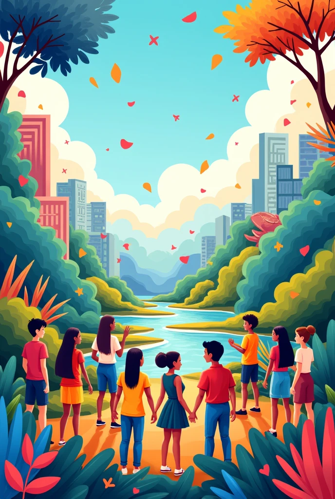 International youth day creative poster background image