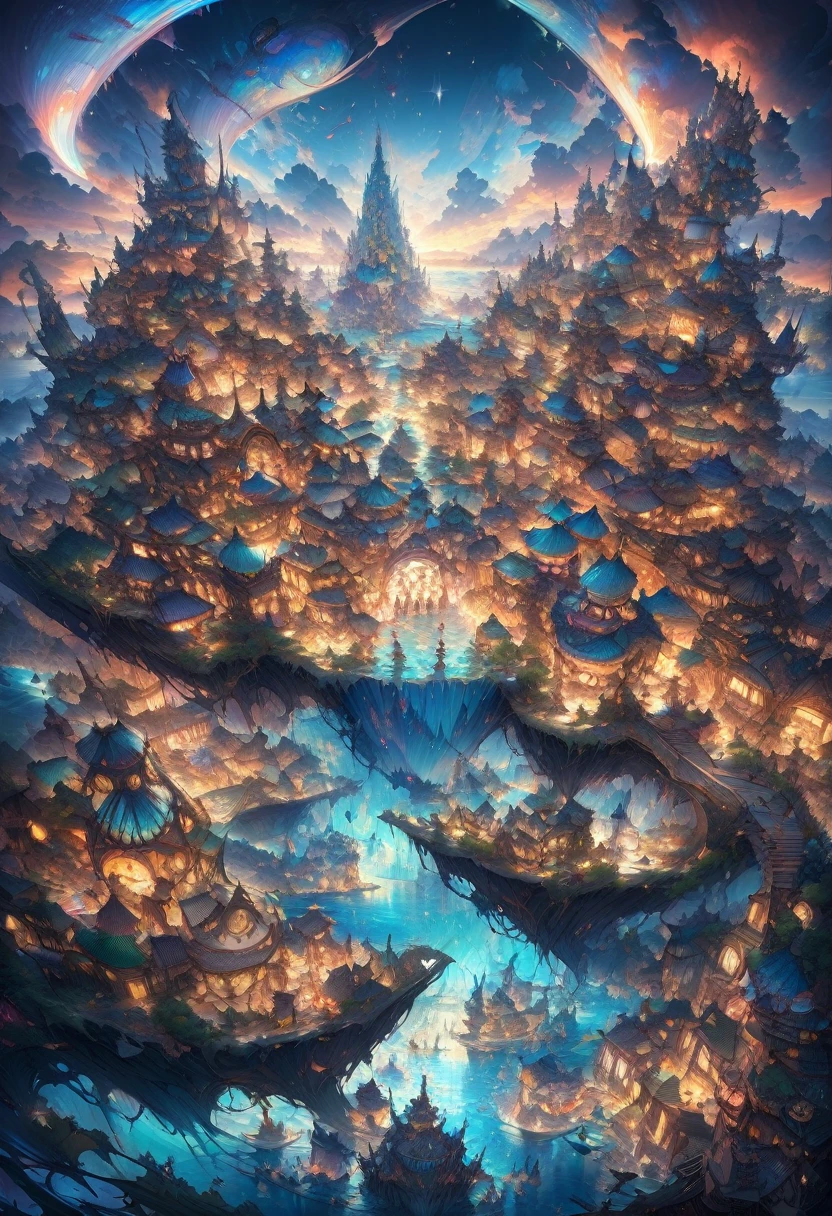 A detailed, fantastical scene of dancers gracefully moving across the surface of a serene, glimmering sea, with the whimsical architecture of the city of Zootopia in the background, rendered in the highest quality, as a stunning masterpiece with a perfect composition, extremely detailed and intricate, and a highly aesthetic and visually captivating style.