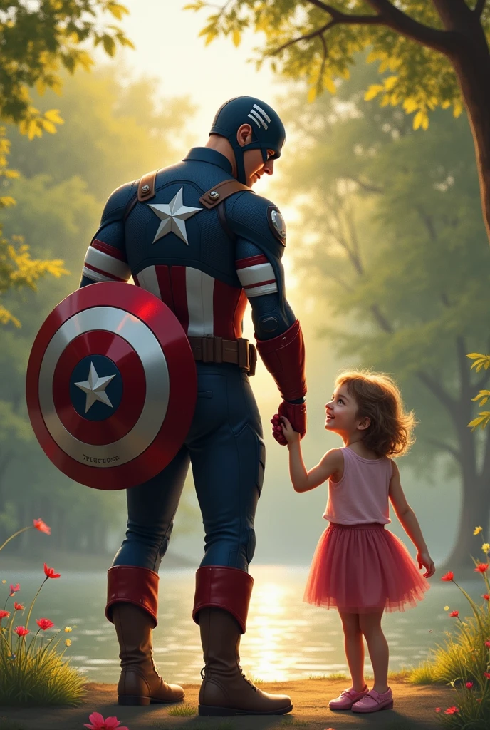 Captain america with daughter