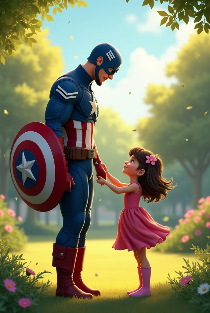 Captain america with daughter