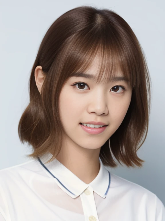 (Masterpiece, Best quality, 8K:1.3), (Ultra realistic, Photo-realistic:1.2), (From above:1.3), From side, (Crawling position:1.1), (Seductive pose:1.1), Natural light, 28 years old actress, Japanese women, Neat and clean, (Wearing white tennis uniform, White short-sleeve polo shirt:1.3), (unbutton:1.3), (White tennis mini skirt:1.3), White sock, (Beautiful thighs:1.1), (ponytail:1.1), (Short wavy hair:1.2), Light brown hair color, (Beautiful Face), Oval face, clear, Beautiful eyes, Kind eyes, Bedroom eyes, (Clear skin), Natural makeup, Small face, Small mouth, Beautiful mouth, Approachable, Hotel Suite room, On bed, Seductive smile, Shy,