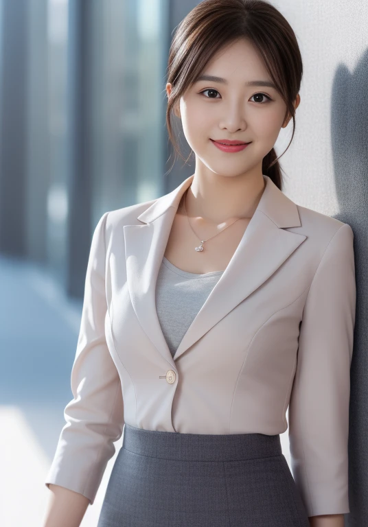 (Highly detailed CG Unity 8K wallpapers, Highest quality, Very detailed, Looking at the camera:1.2, The light shines on your face:1.5, Gray background, Professional Lighting), Upper Body, 20-year-old Japanese female paralegal. (Skirt Lift), ((Skirt Lift by myself)),dark, Back to practical style; Oval face and well-defined eyebrows, Intelligent almond-shaped eyes, Straight nose, and a gentle tone. Outfit includes a tailored blazer, Crisp white shirt, discreet pendant necklace, It symbolizes her efficient and focused personality., front, Mid Shot, smile, mini skirt, pantyhose, High heels, Perfect beauty, president'secretary, I can see your pants, ((Open cafe in the business district)), sitting and having coffee、(Skirt Lift), ((Skirt Lift by myself)), ((Perfect beauty)),