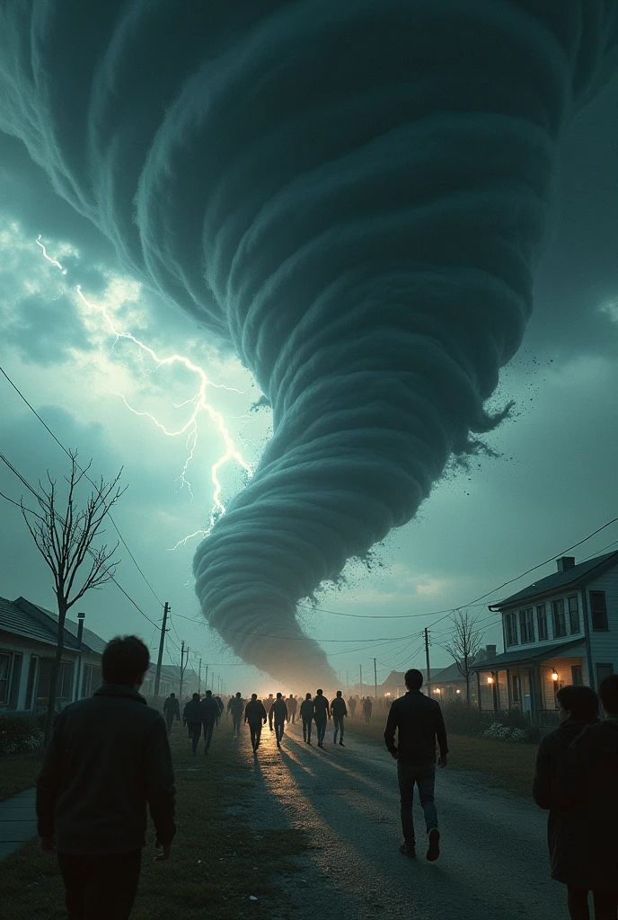 rain、thunder、tornado、people、fear