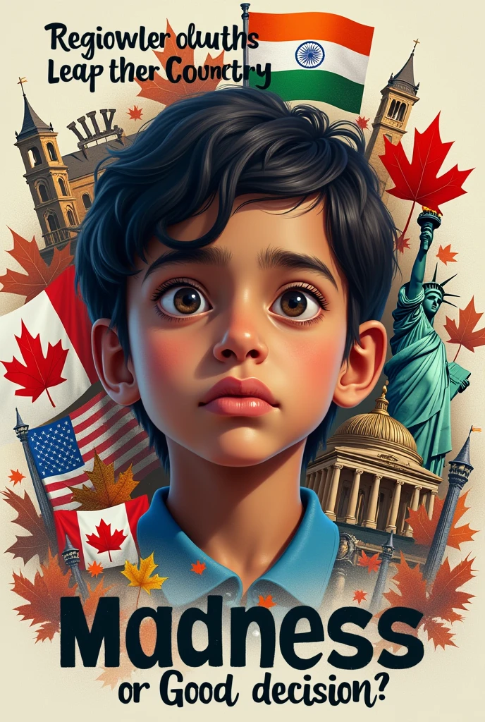 Easy Creation
You are 91% done…
Cancel
Prompts
A striking and eye-catching thumbnail featuring a young real Indian narrator with a gentle, sad expression, captivating viewers instantly.Surrounding the central image, a collage of flags and iconic landmarks from Canada, Australia, the USA, and Germany represent the countries where Indian youth are relocating. Elements like the Canadian maple leaf, Sydney Opera House, Statue of Liberty, and Brandenburg Gate encircle the narrator, signifying various aspects of life and opportunities in these nations. The text overlay reads "Indian youths are leaving their country" in bold, clear font at the top or bottom, with "Madness or Good decision" written in large text below, both ensuring correct spelling. Vibrant and contrasting colors are used throughout the design to create a visually appealing and attractive thumbnail for your content