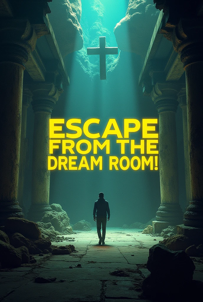 An escape room image, with the title Escape from the dream rooms in yellow and that is in the middle. De 1920x1080 