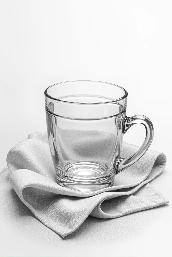 Glass cup pencil drawing on fabric

