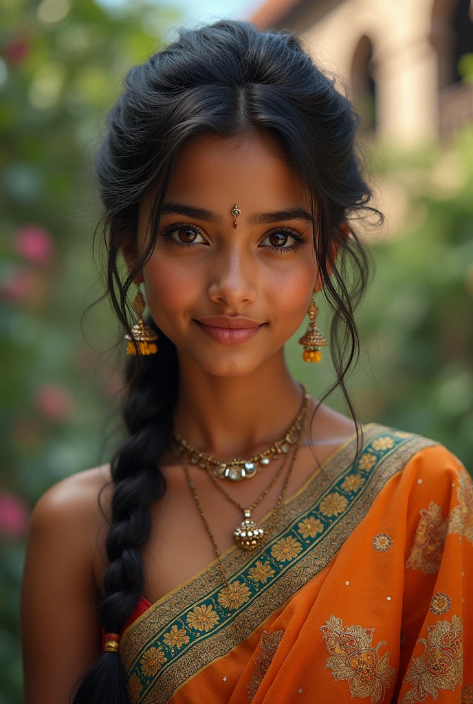 Princess Her mother is sri lankan queen and father is italian king create blend of sinhala and italian beauty girl and wearing a saree