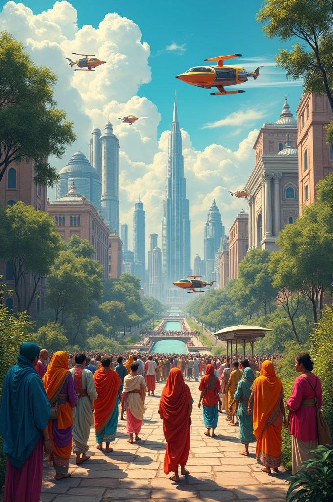 Vision of india painting in 2040