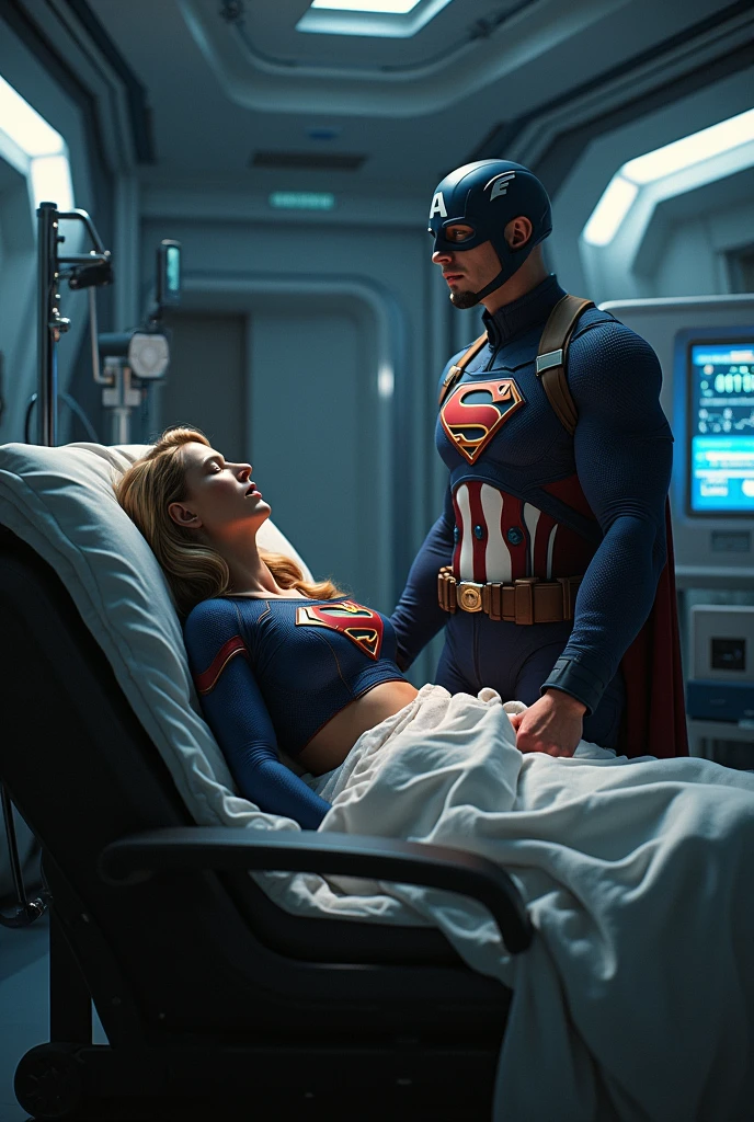 Supergirl giving birth with captain america