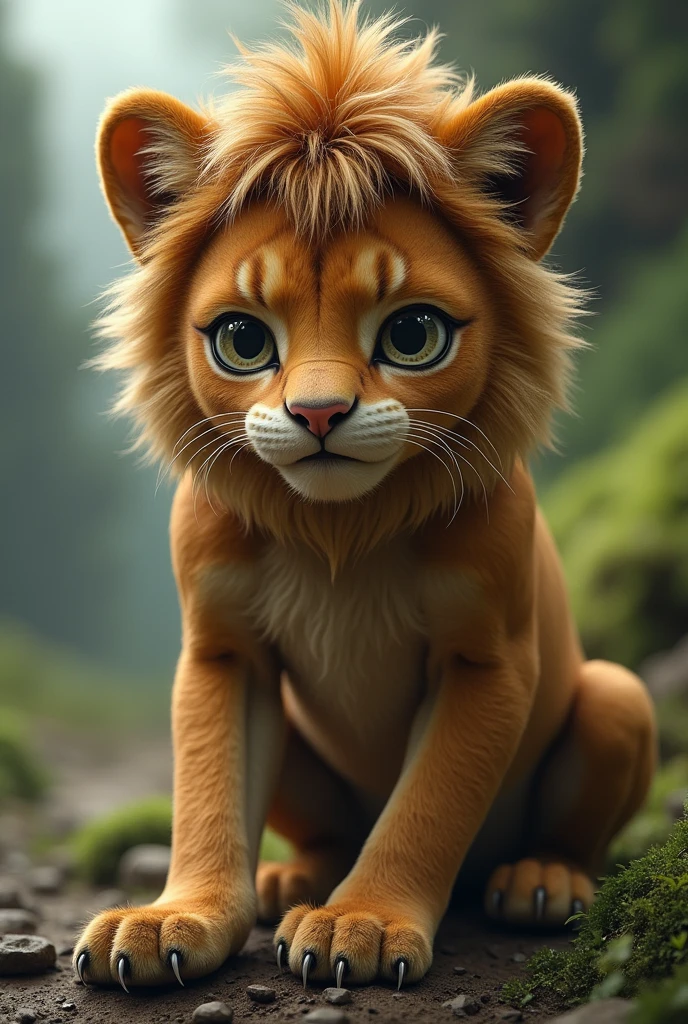 9 year cut boy mixter of lion and human