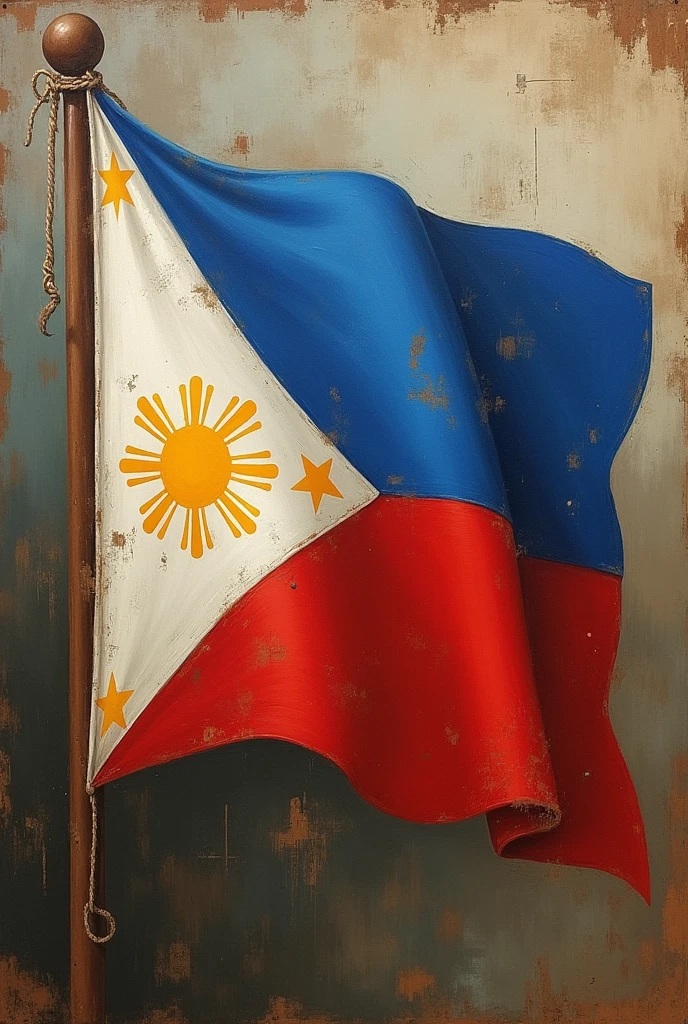 a painting of philippine flag make it a vintage