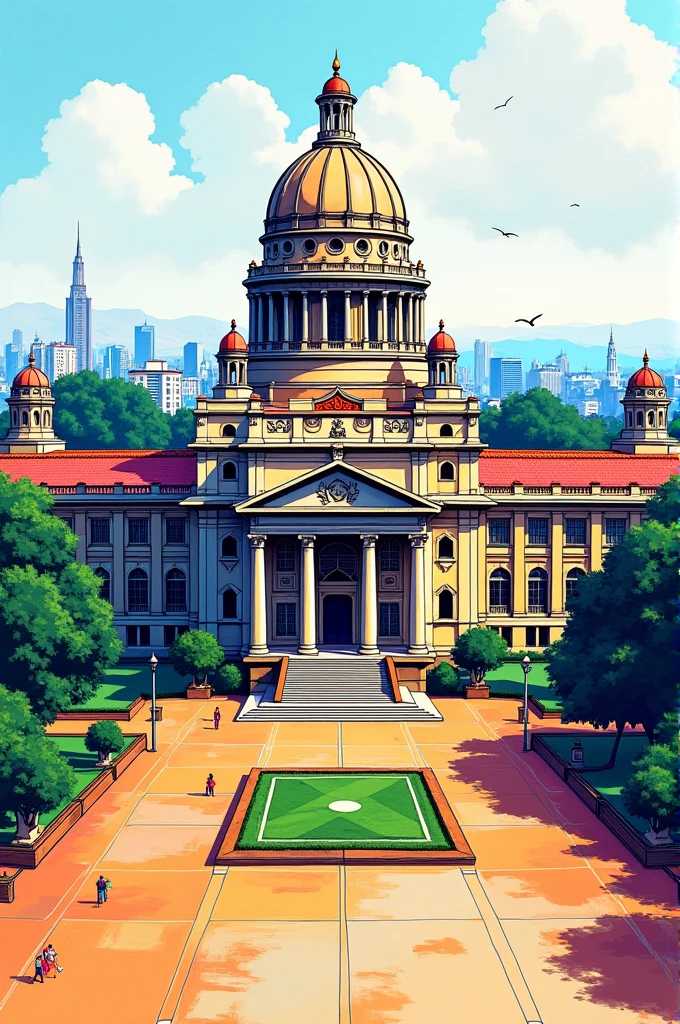Vidhanbhavan Mumbai colour with sketchpens