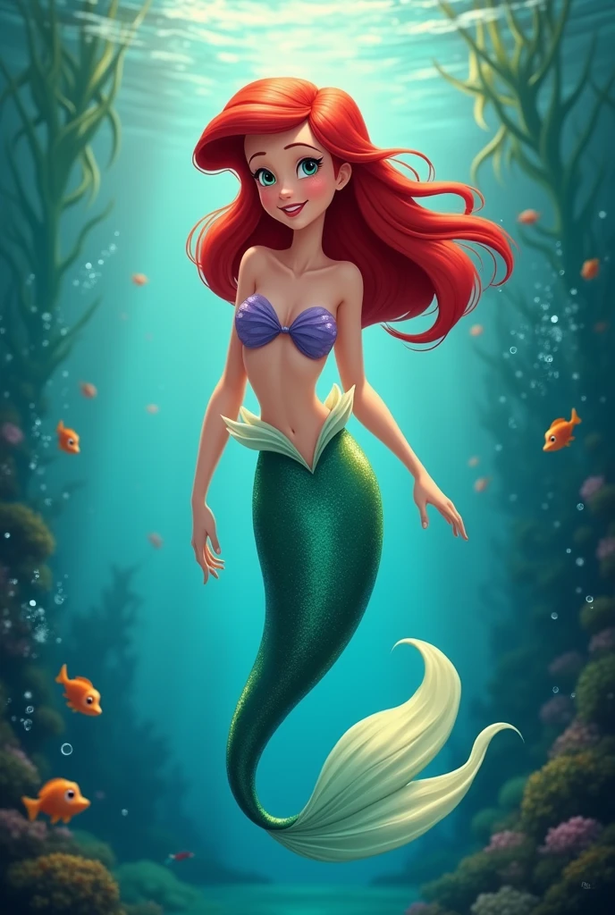 A Disney Pixar picture of Ariel mermaid