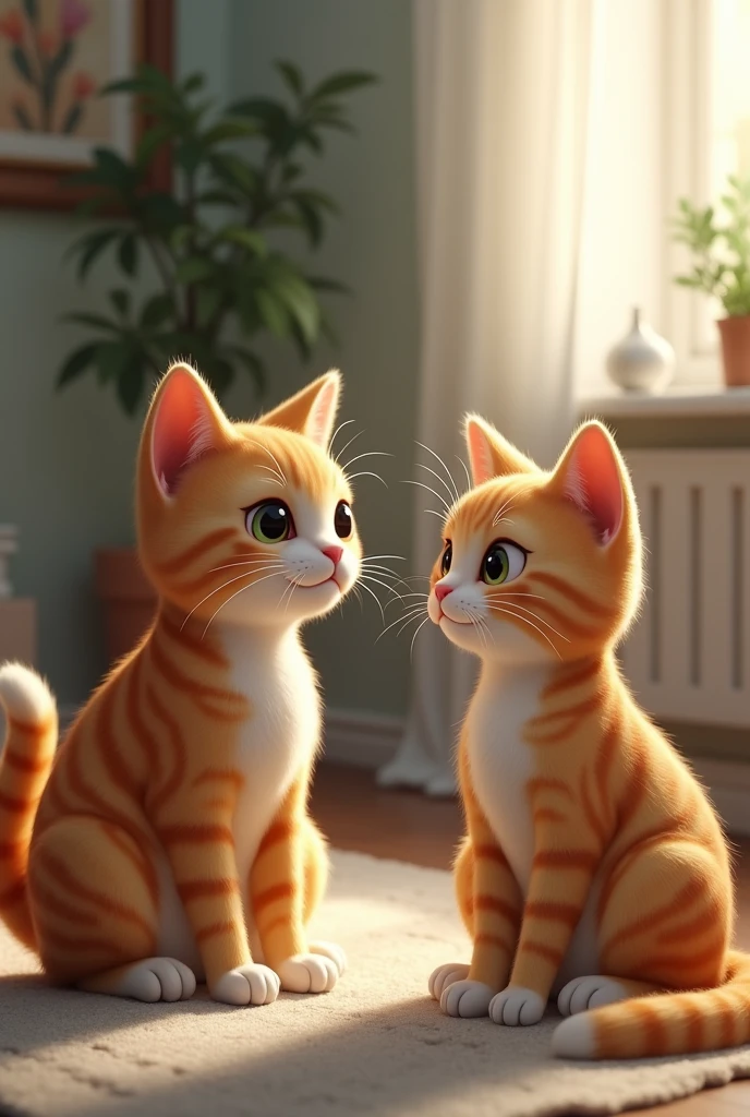 Male cat said sorry to female cat